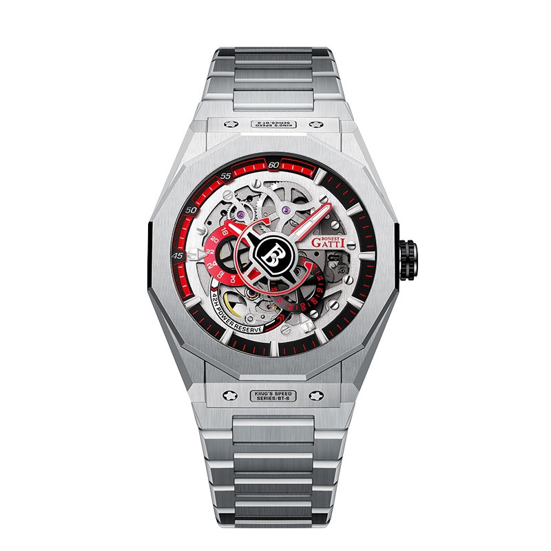 BG7601 Geometric Skeleton Automatic Watch
