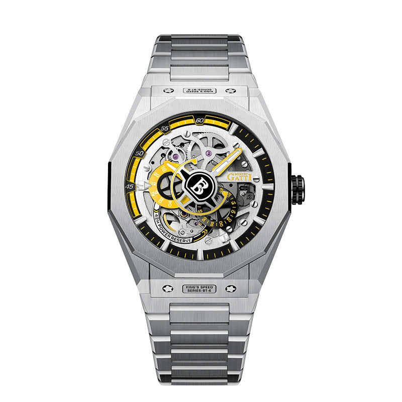 BG7601 Geometric Skeleton Automatic Watch