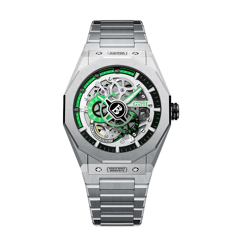 BG7601 Geometric Skeleton Automatic Watch