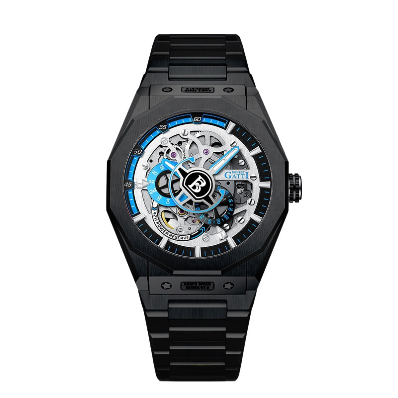 BG7601 Geometric Skeleton Automatic Watch