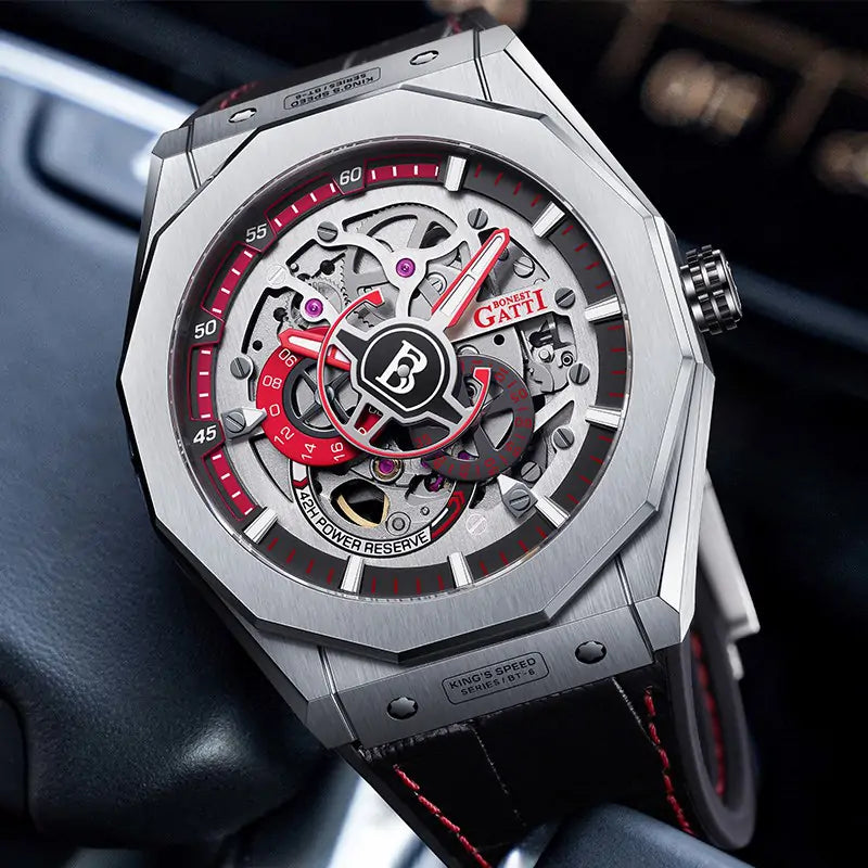 BG7601 Geometric Skeleton Automatic Watch