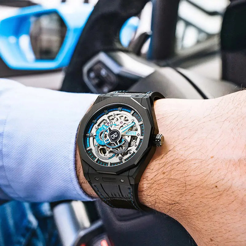 BG7601 Geometric Skeleton Automatic Watch