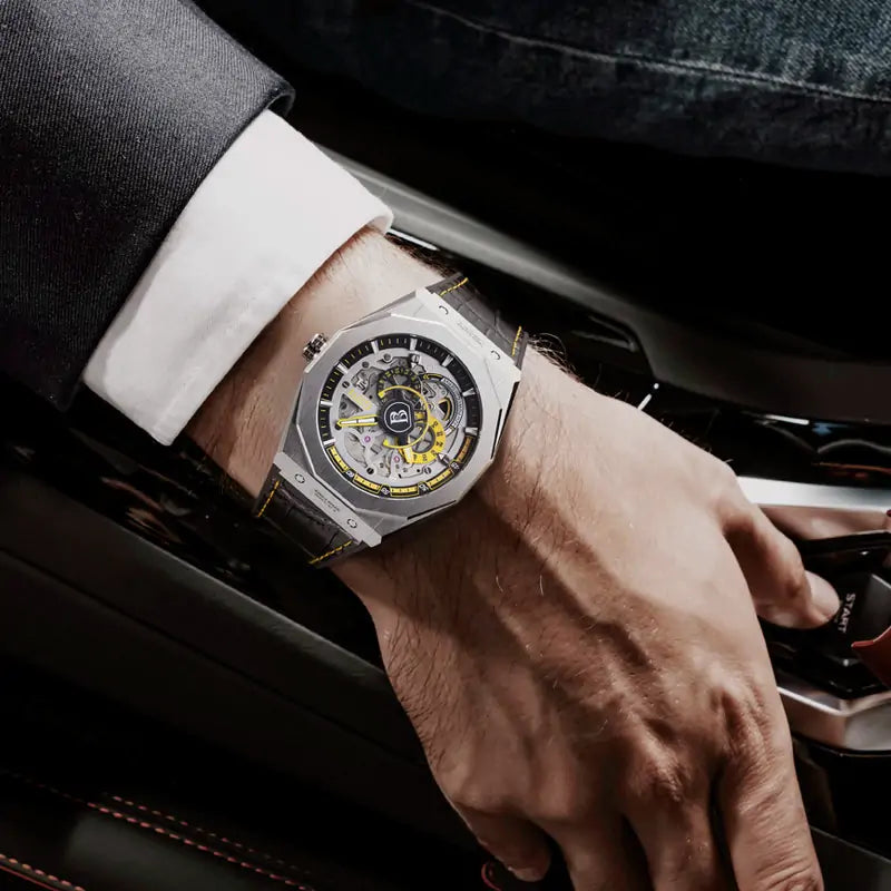 BG7601 Geometric Skeleton Automatic Watch