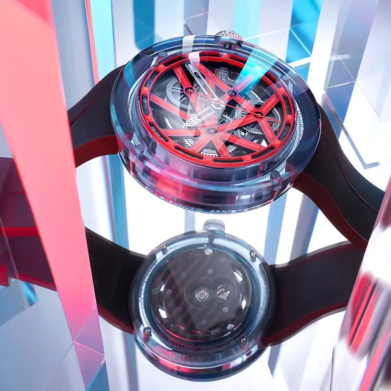 BG7702 Transparent Optical Glass Skeleton Watch