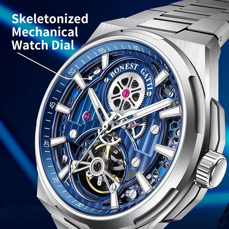 BG8007 Skeleton Automatic Mechanical Watch