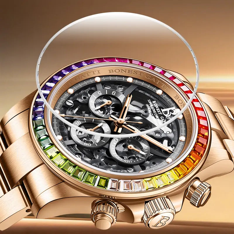 BG8018 Skeleton Automatic Multifunctional Watch