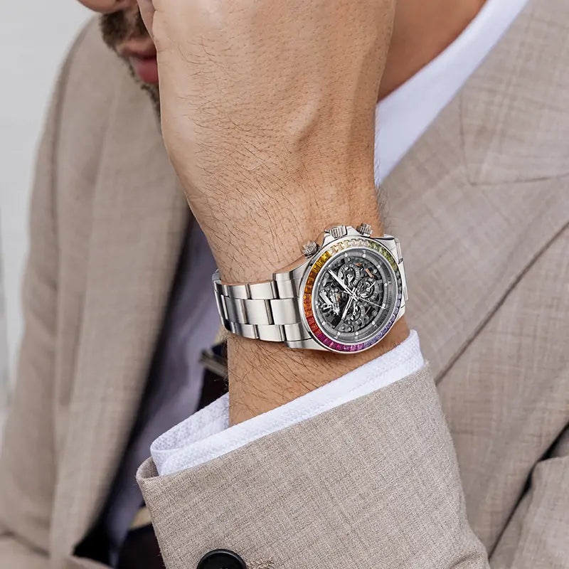 BG8018 Skeleton Automatic Multifunctional Watch