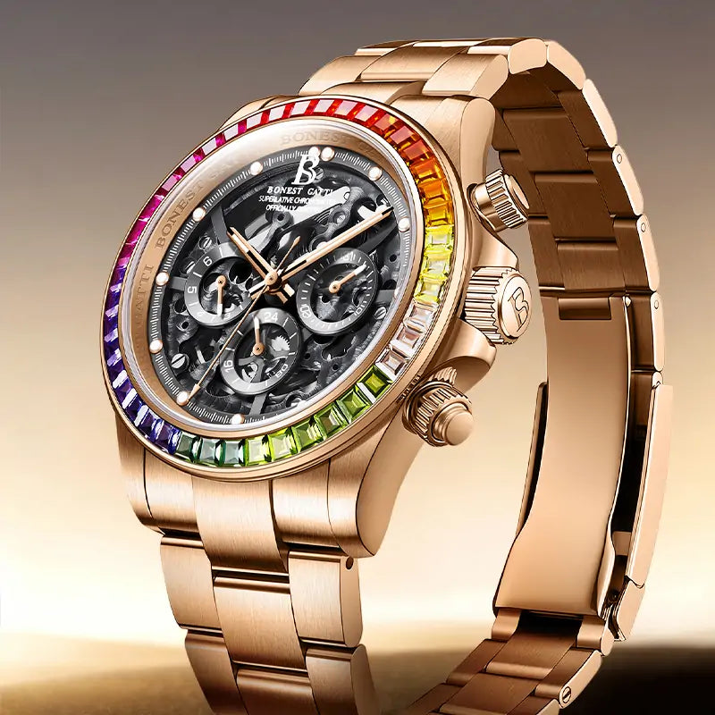 BG8018 Skeleton Automatic Multifunctional Watch