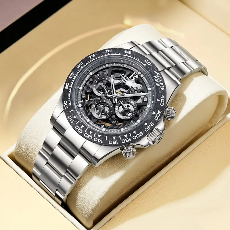 BG8019 Skeleton Automatic Multifunctional Watch