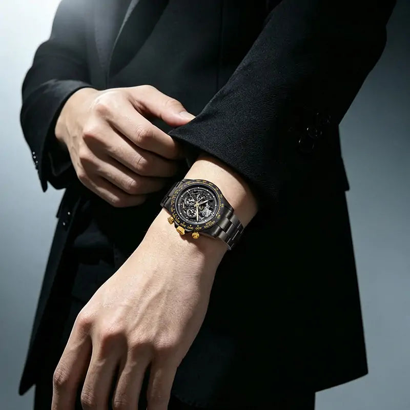 BG8019 Skeleton Automatic Multifunctional Watch