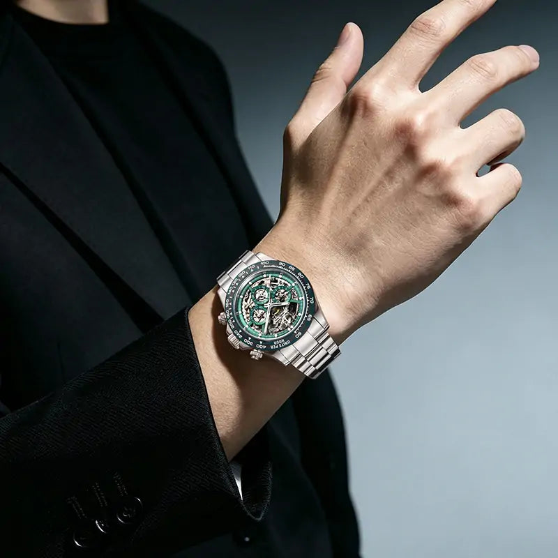 BG8019 Skeleton Automatic Multifunctional Watch