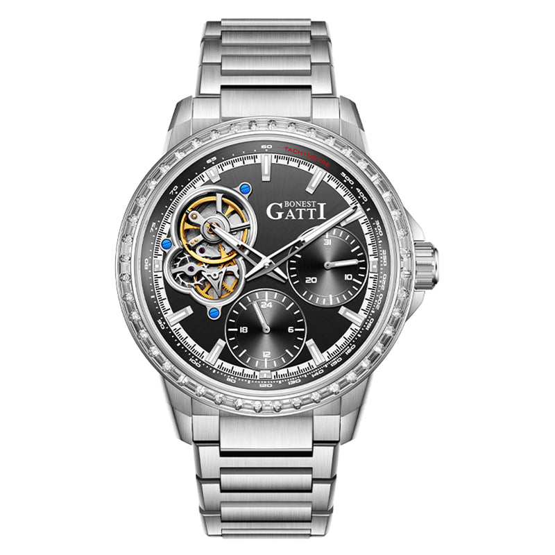 BG8802 Openwork Diamond Set Automatic Watch