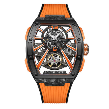 BG9005 Carbon Fiber Tonneau Skeleton Automatic Watch