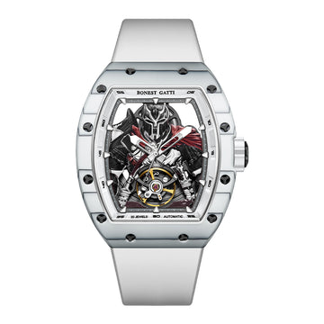 BG9009 Spartan Warrior Carbon Fiber Skeleton Watch