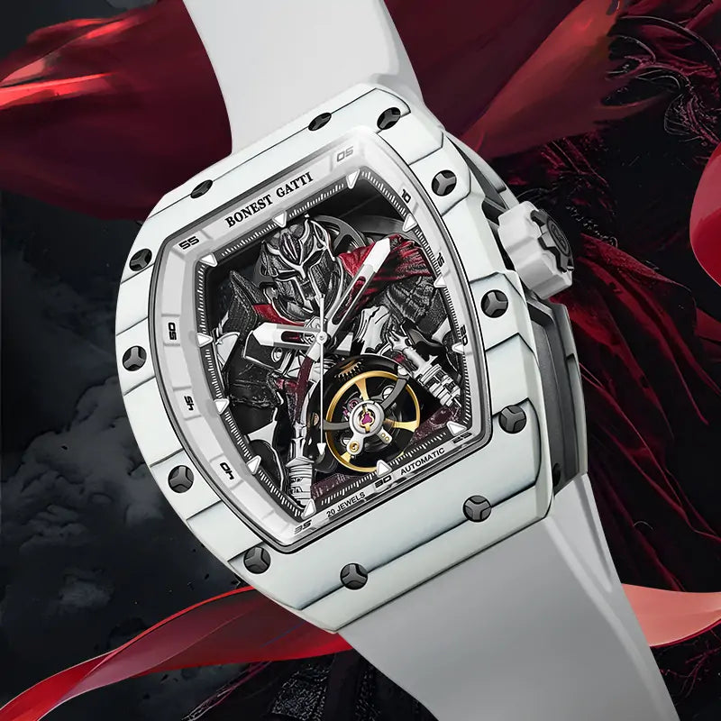 BG9009 Spartan Warrior Carbon Fiber Skeleton Automatic Watch