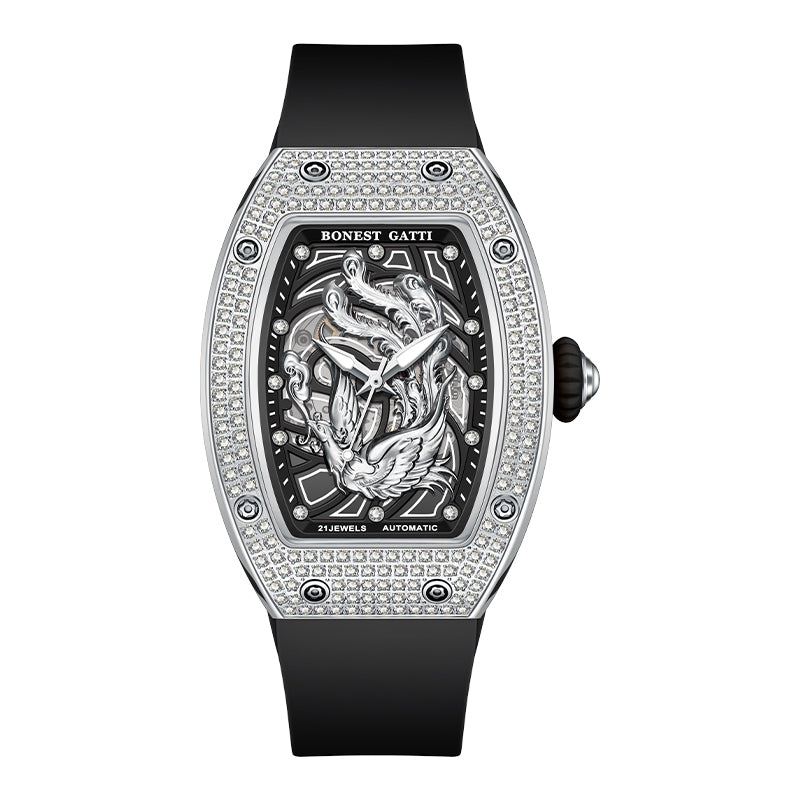 BG9910 Elegant Tonneau Crystal Mechanical Watch for Women