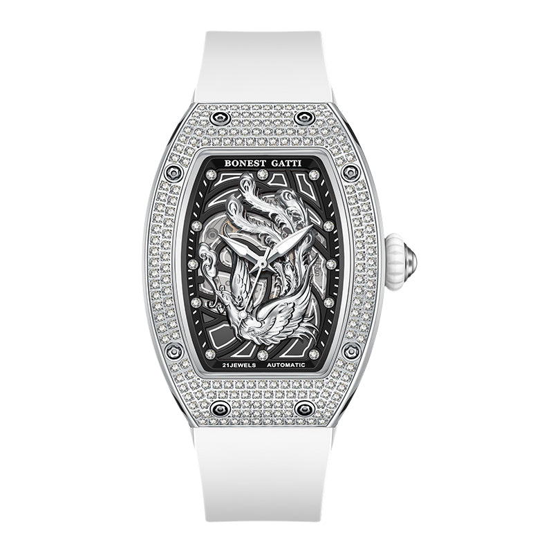 BG9910 Elegant Tonneau Crystal Mechanical Watch for Women