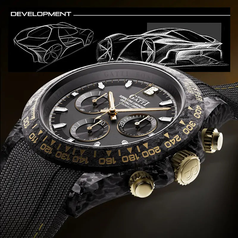 BG9010 Carbon Fiber Chronograph Watch