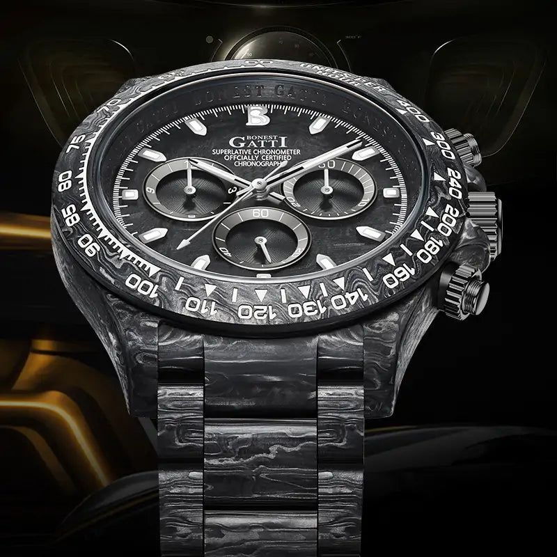 BG9012 Fully Luminous Carbon Fiber Watch