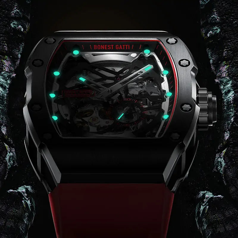 BG9901 Skeleton Tonneau Automatic Watch