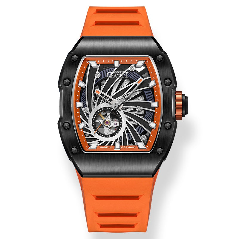 BG9902 Tonneau skeleton mechanical watch