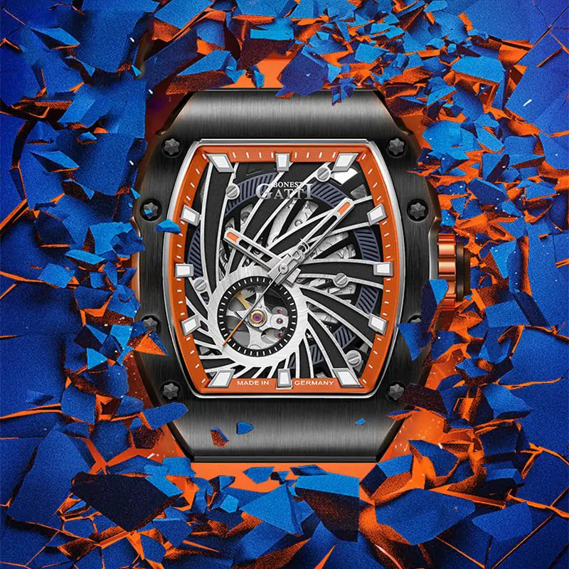 BG9902 Tonneau skeleton mechanical watch