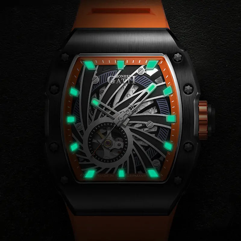BG9902 Skeleton Tonneau Automatic Watch