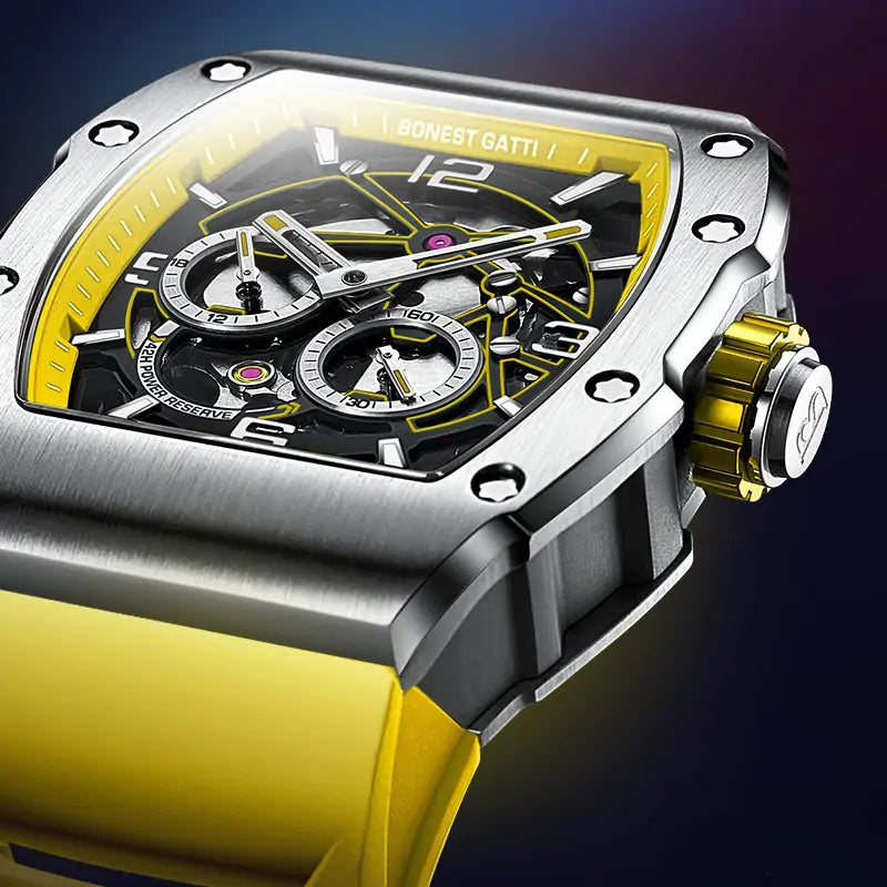 BG9903 Tonneau skeleton mechanical watch