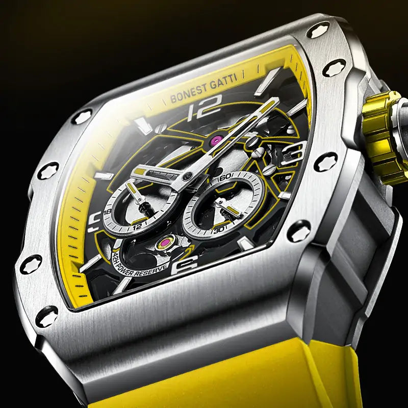 BG9903 Skeleton Tonneau Automatic Mechanical Watch