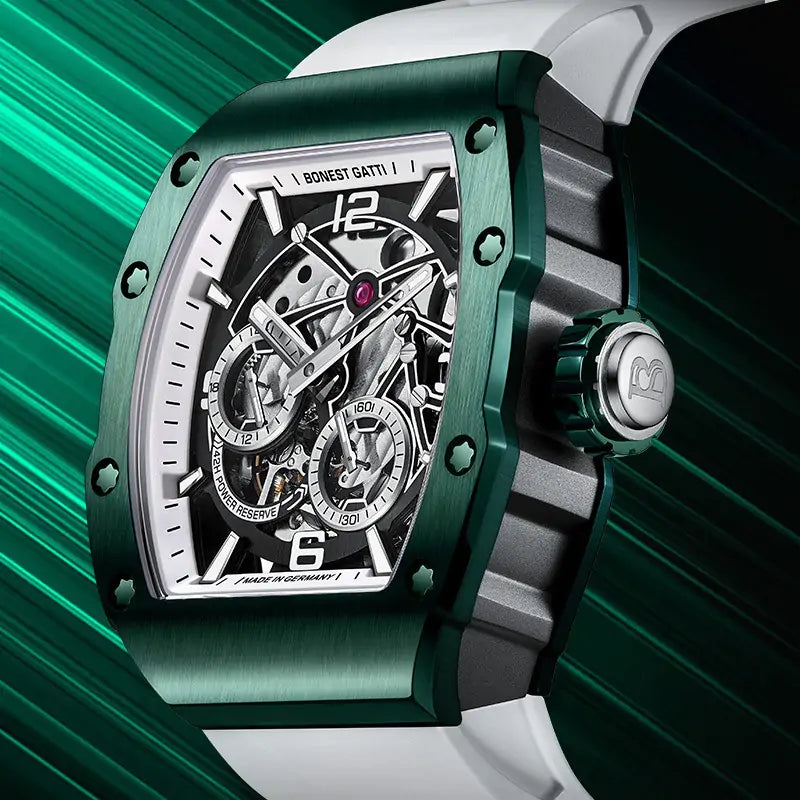 BG9903 Skeleton Tonneau Automatic Mechanical Watch