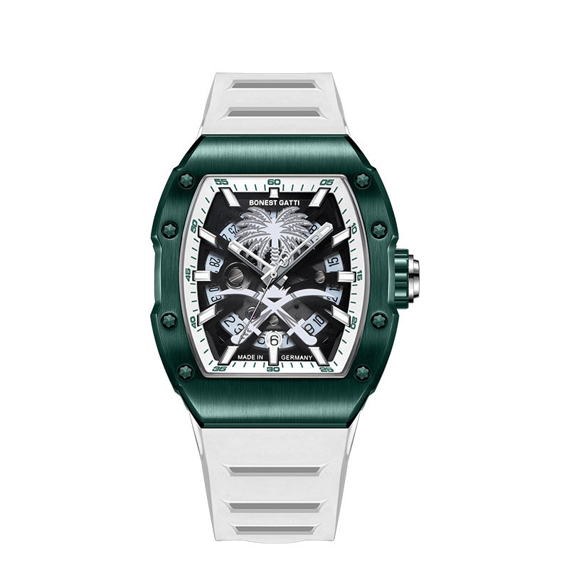 BG9904 Tonneau Palm Tree Automatic Date Watch