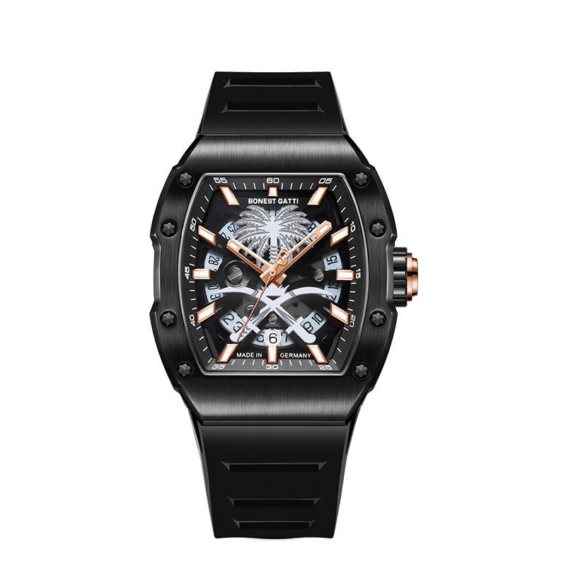 BG9904 Tonneau Palm Tree Automatic Date Watch