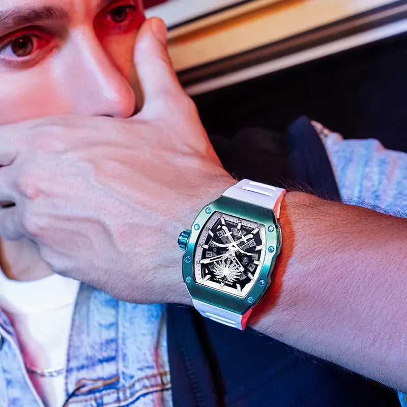 BG9904 Tonneau Palm Tree Automatic Date Watch