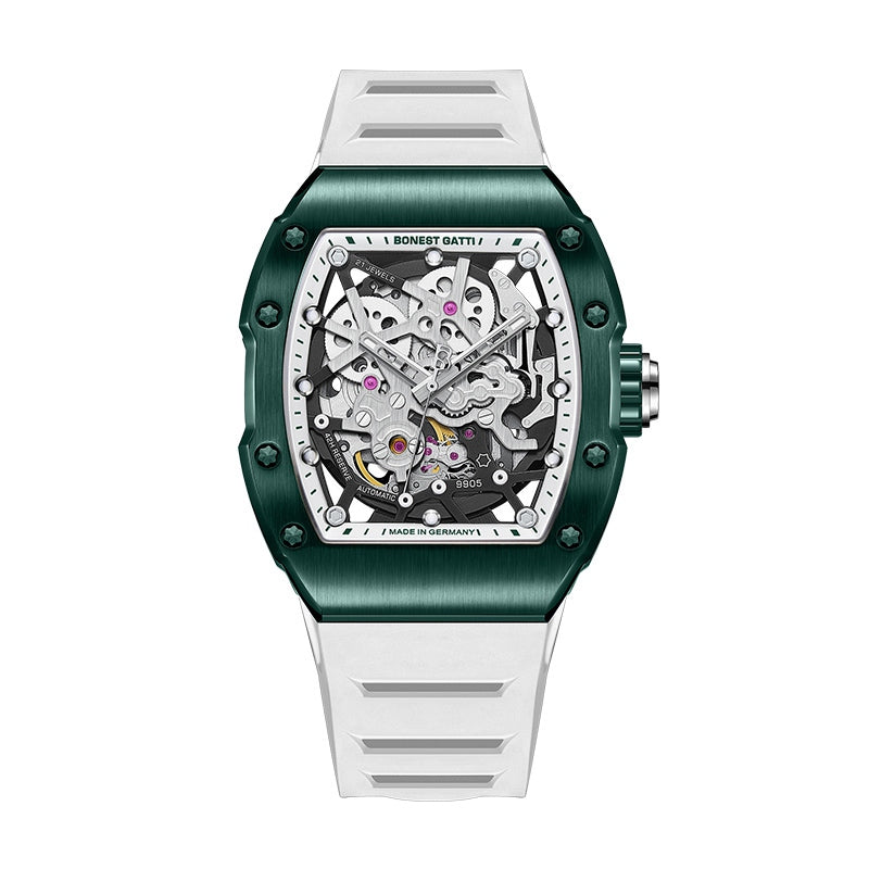 BG9905 Carbon Fiber Skeleton Tonneau Automatic Watch