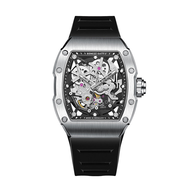BG9905 Carbon Fiber Skeleton Tonneau Automatic Watch