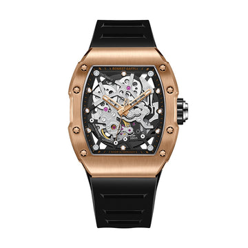 BG9905 Carbon Fiber Skeleton Tonneau Automatic Watch