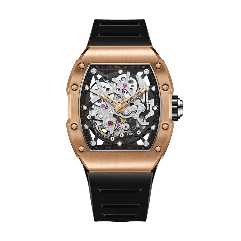 BG9905 Tonneau skeleton mechanical watch