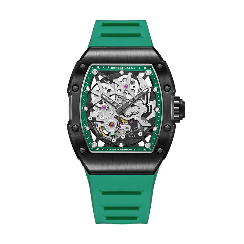 BG9905 Carbon Fiber Skeleton Tonneau Automatic Watch