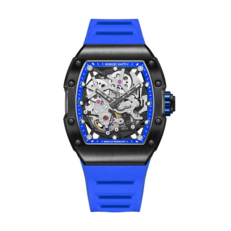 BG9905 Carbon Fiber Skeleton Tonneau Automatic Watch