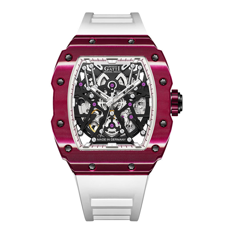 BG9906 Carbon Fiber Skeleton Tonneau Automatic Watch
