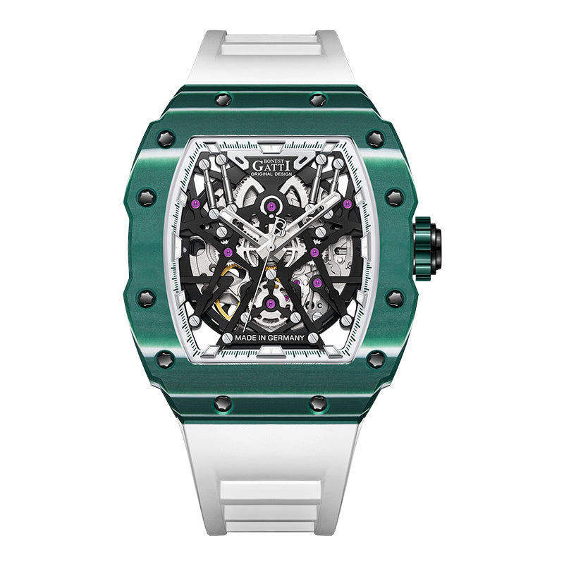 BG9906 Carbon Fiber Skeleton Tonneau Automatic Watch