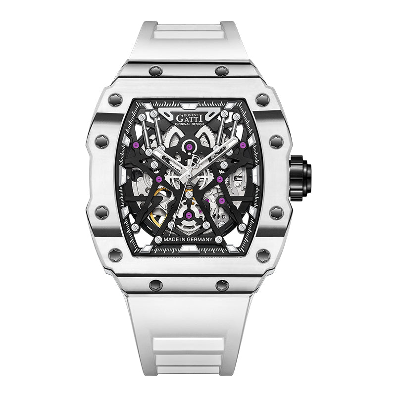 BG9906 Carbon Fiber Skeleton Tonneau Automatic Watch