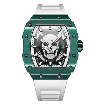 BG9908 Skull Carbon Fiber Skeleton Automatic Watch