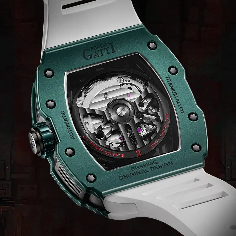 BG9908 Skull Carbon Fiber Skeleton Automatic Watch
