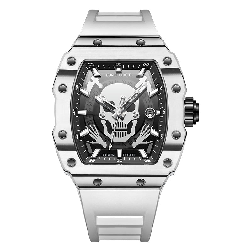 BG9908 Skull Carbon Fiber Skeleton Automatic Watch