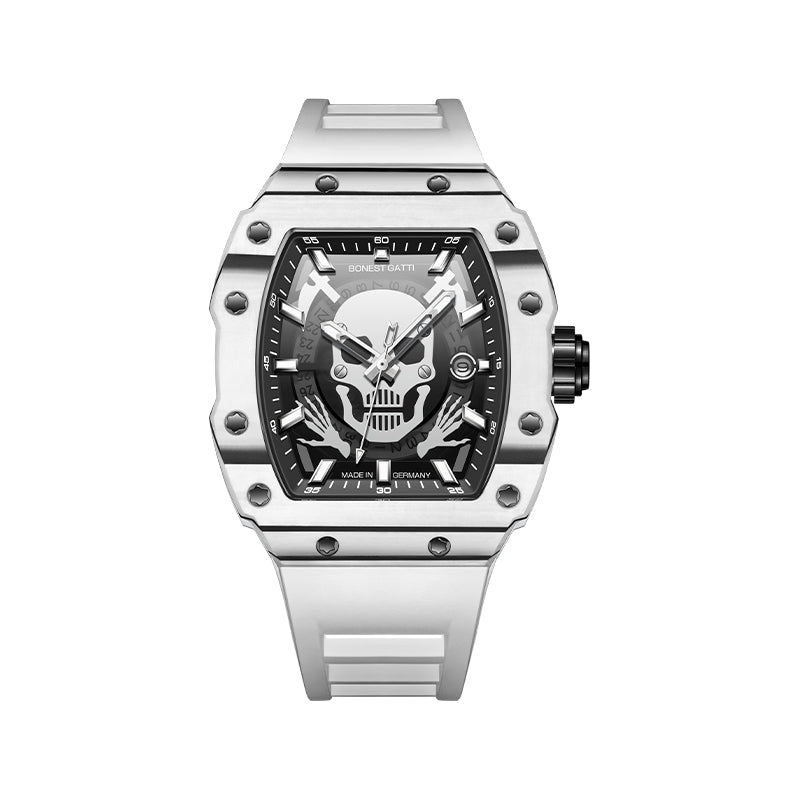 BG9909 Carbon fiber case barrel-shaped skull watch