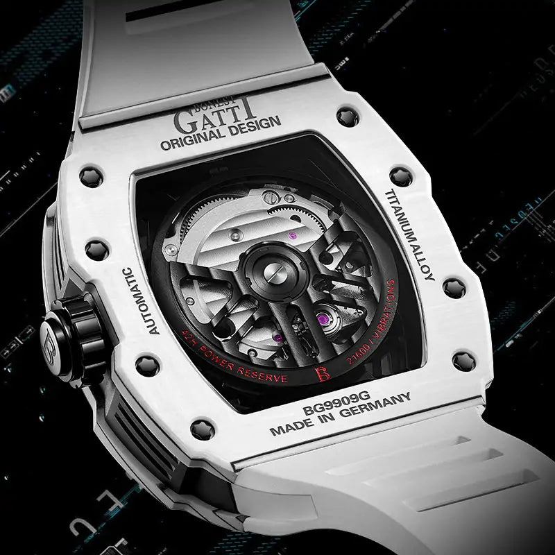 BG9909 Carbon Fiber Skull Tonneau Mechanical Watch