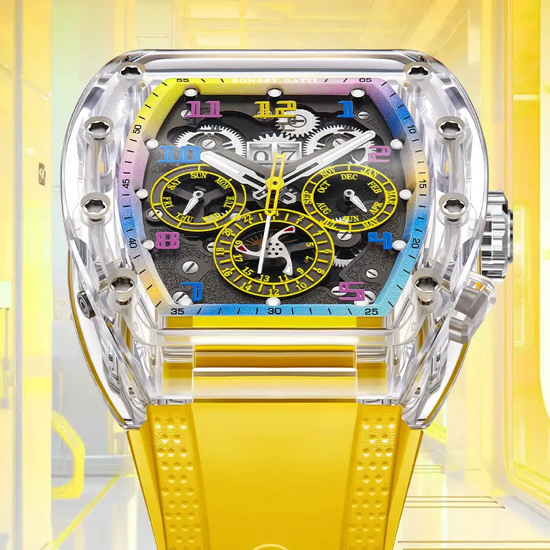 BG9920 K9 HD Crystal Tonneau Mechanical Watch