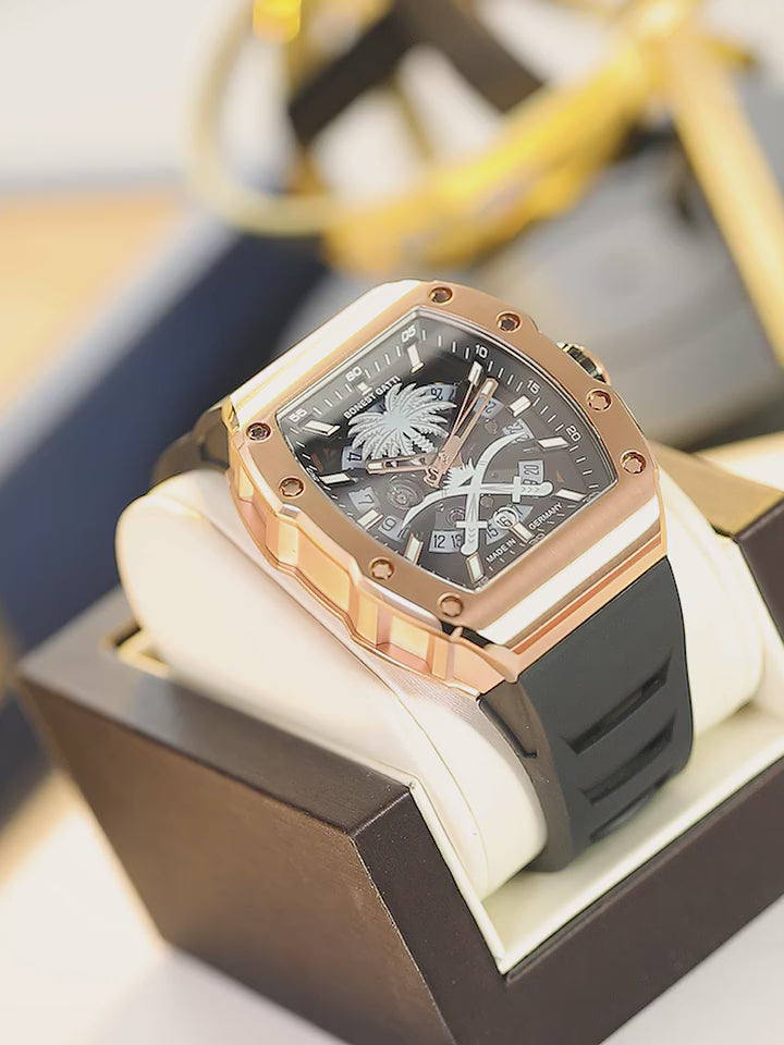 BG9904 Tonneau Palm Tree Automatic Date Watch