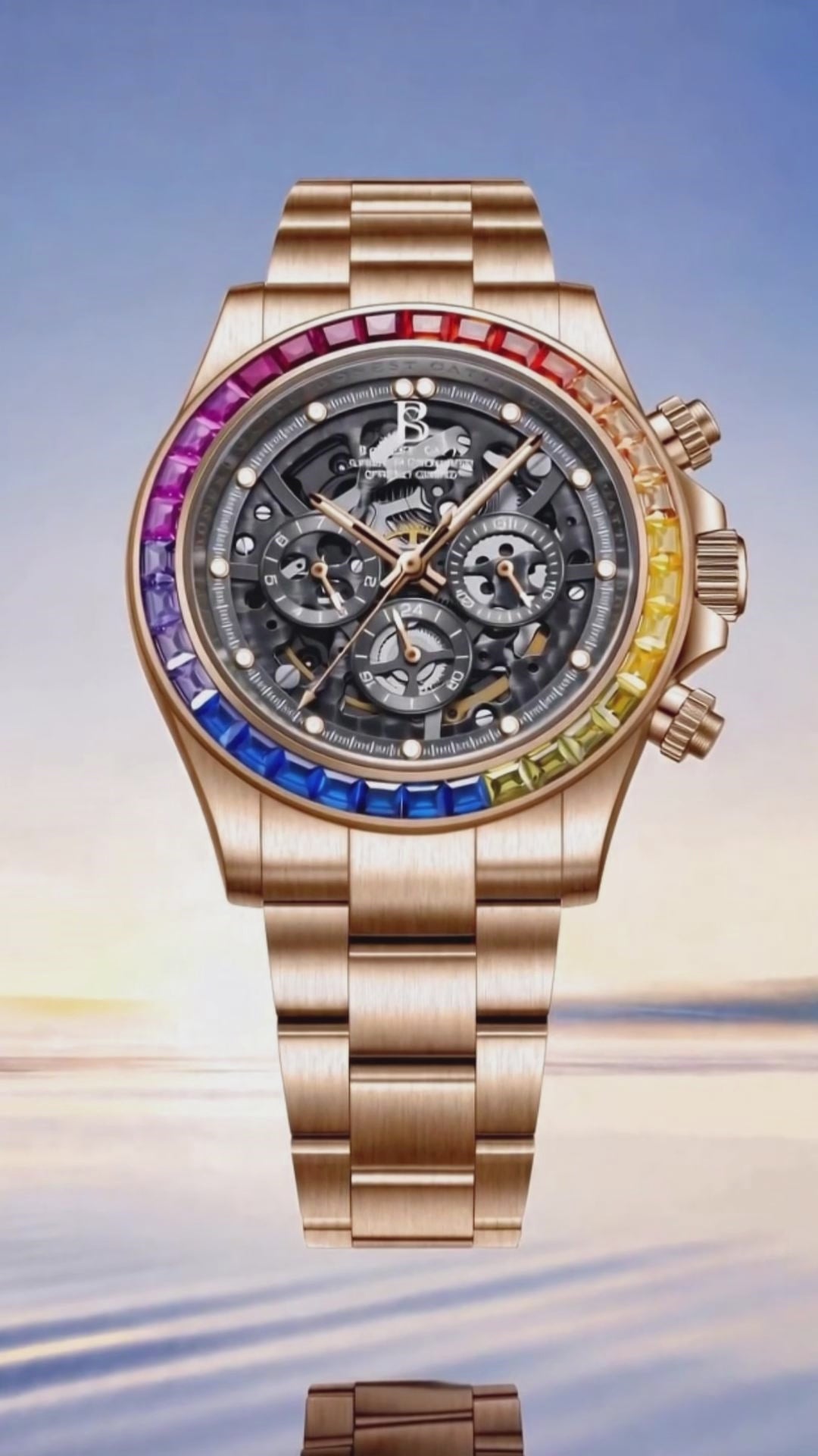 BG8018 Skeleton Automatic Multifunctional Watch